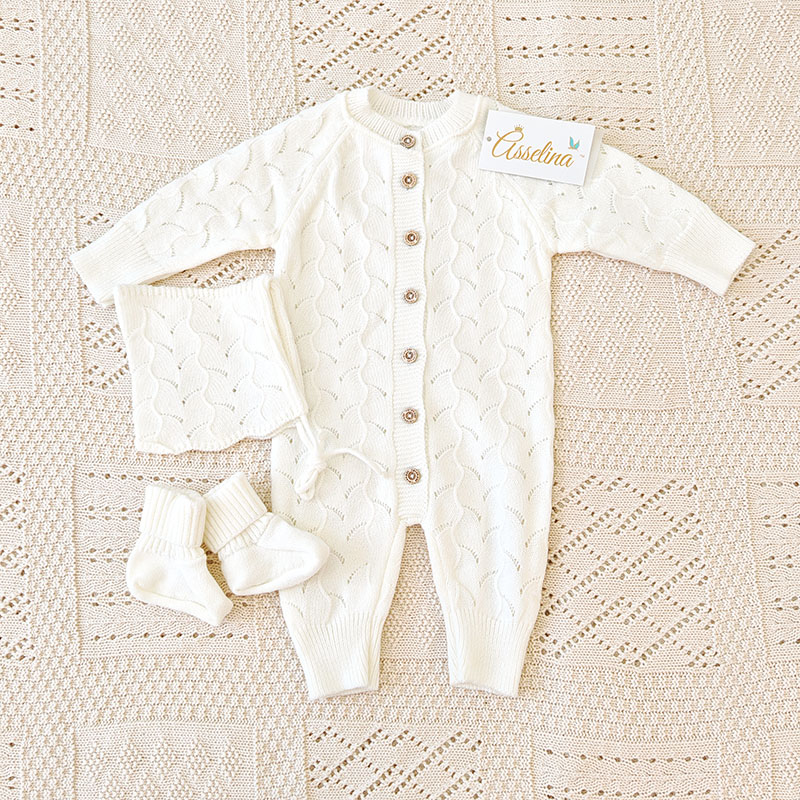 Комплект  "Нила" на выписку, молочный фото 1