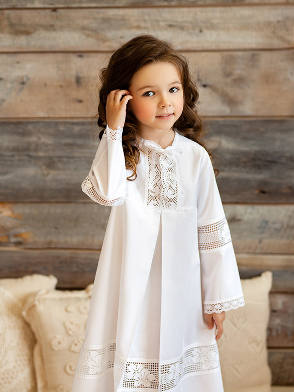 Платья для крещения и крестильные рубашки для девочек