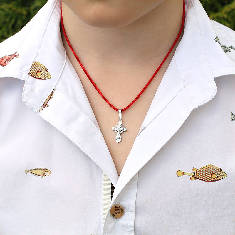 Серебряный крестик 11157АКВ фото 3