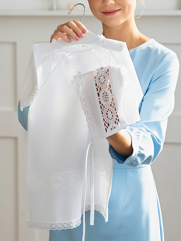 Крестильный комплект "Алексей" для мальчика с пеленкой фото 9