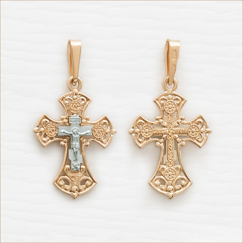 Золотой крестик 11434АКВ фото 2