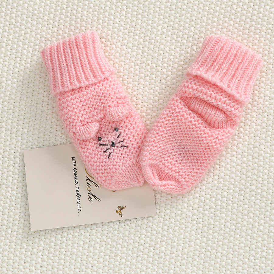Вязаные носочки "Мышонок" розовые фото 1