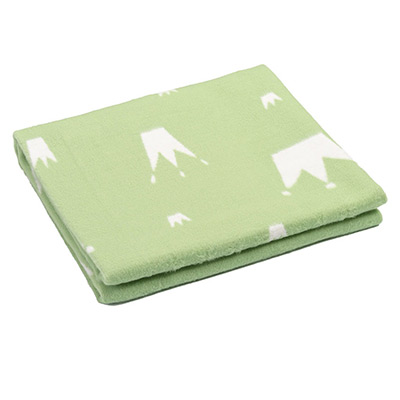 Фото товара "Детское байковое одеяло "Короны" зеленое" при наведении