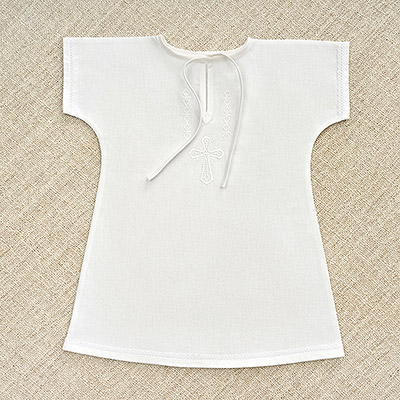 Крестильная рубашка "Ромбики" эконом - миниатюра фотографии товара в каталоге ЛиноБамбино
