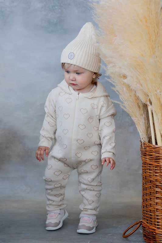 Комбинезон " Сердечки" с капюшоном  фото 3