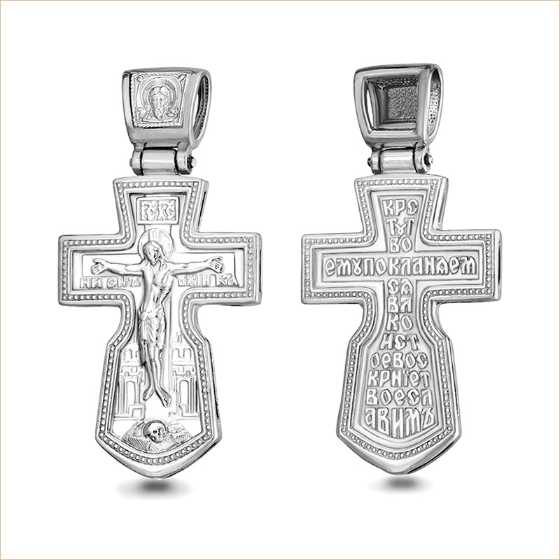 Серебряный крестик 11947АКВ, взрослый фото 1