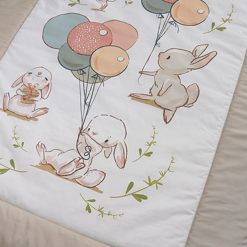 Детское одеяло 100х140 Зайчики и шарики фото 1