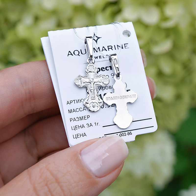 Серебряный крестик 10270АКВ фото 1