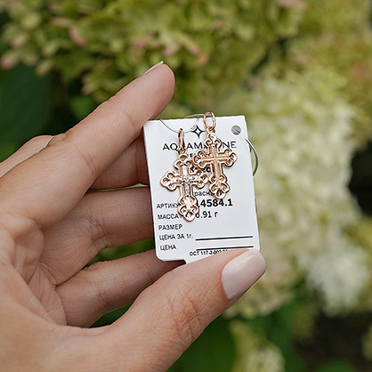 Золотой крестик 14584АКВ фото 2