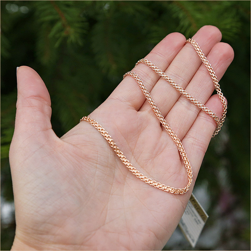 Золотая цепочка Би 2Р 0,5 пустотелая фото 2