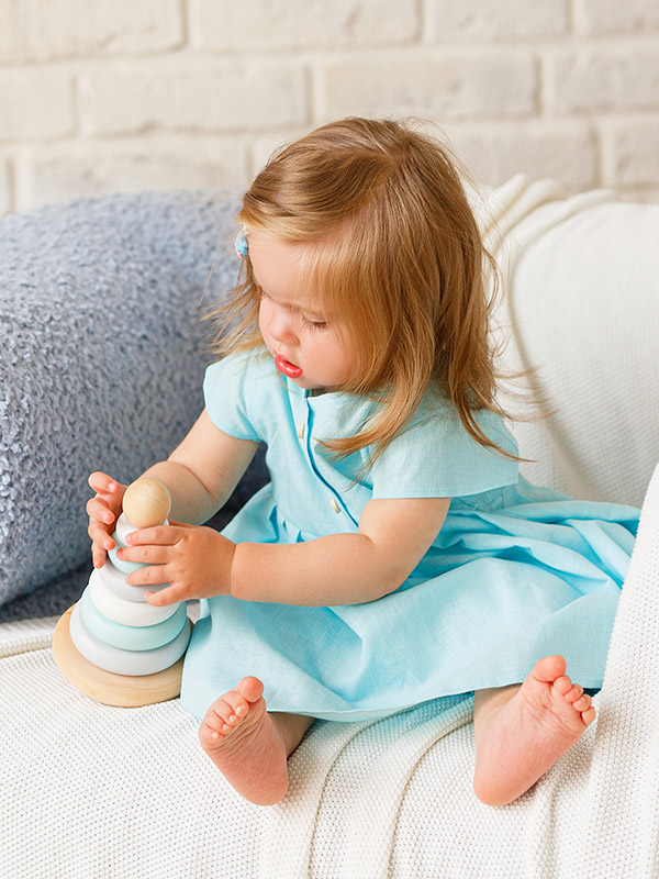 Льняное платье с шортами Милаша бирюза фото 1