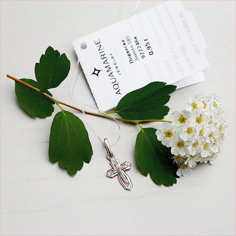 Золотой крестик 922246АКВ фото 4