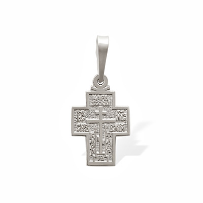 Серебряный крестик 10012АКВ - миниатюра фотографии товара в каталоге ЛиноБамбино