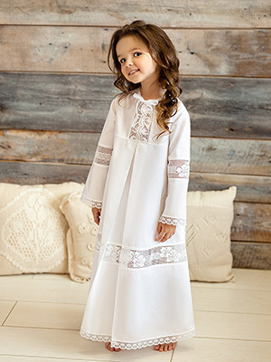 Крестильное платье "Пелагея" для девочки - миниатюра фотографии товара в каталоге ЛиноБамбино