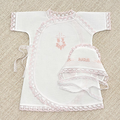 Крестильный набор для девочки "Розовая лоза" с полотенцем фото 4