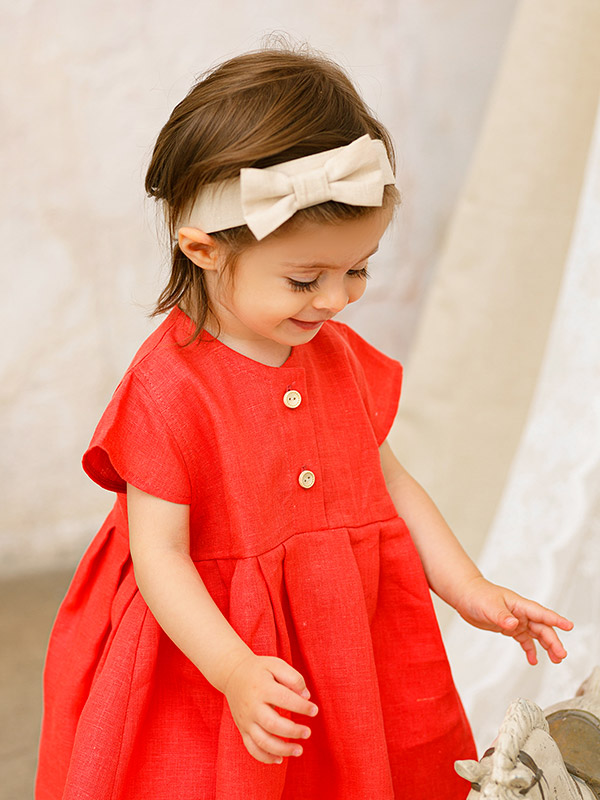 Льняное платье с шортами Милаша коралл фото 6