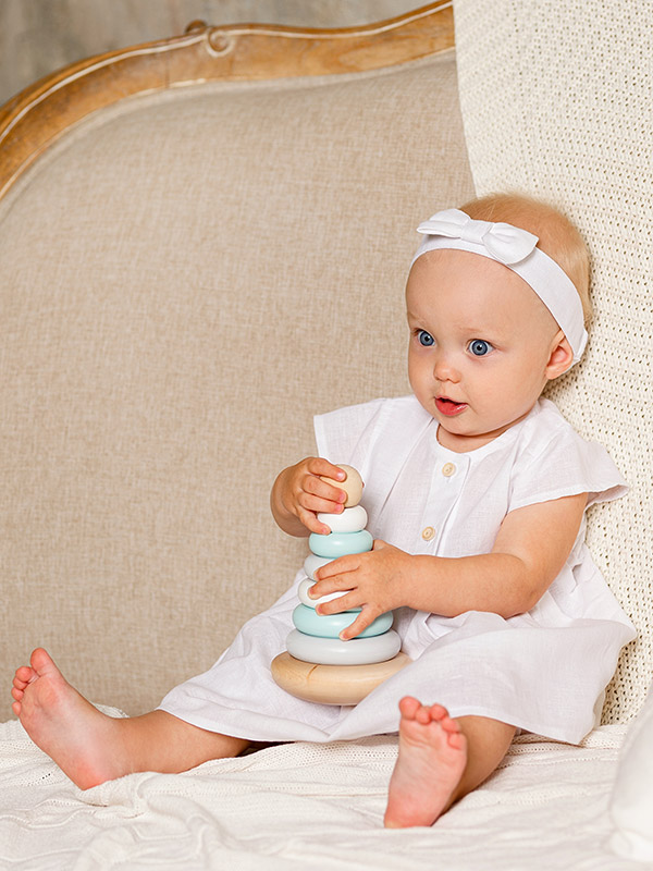 Льняное платье с шортами Милаша белое фото 5