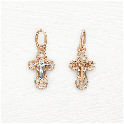 Золотой крестик 14591АКВ фото 2