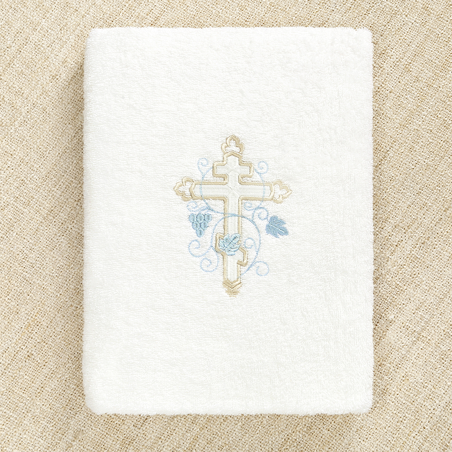 Классическое крестильное полотенце "Обвитый крестик" фото 3