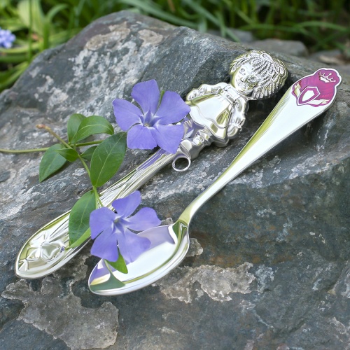 Серебряная ложка и погремушка "Принцесса" - миниатюра фотографии товара в каталоге ЛиноБамбино