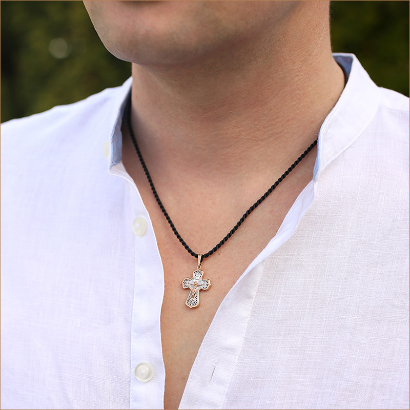 Золотой крестик 12694АКВ фото 4