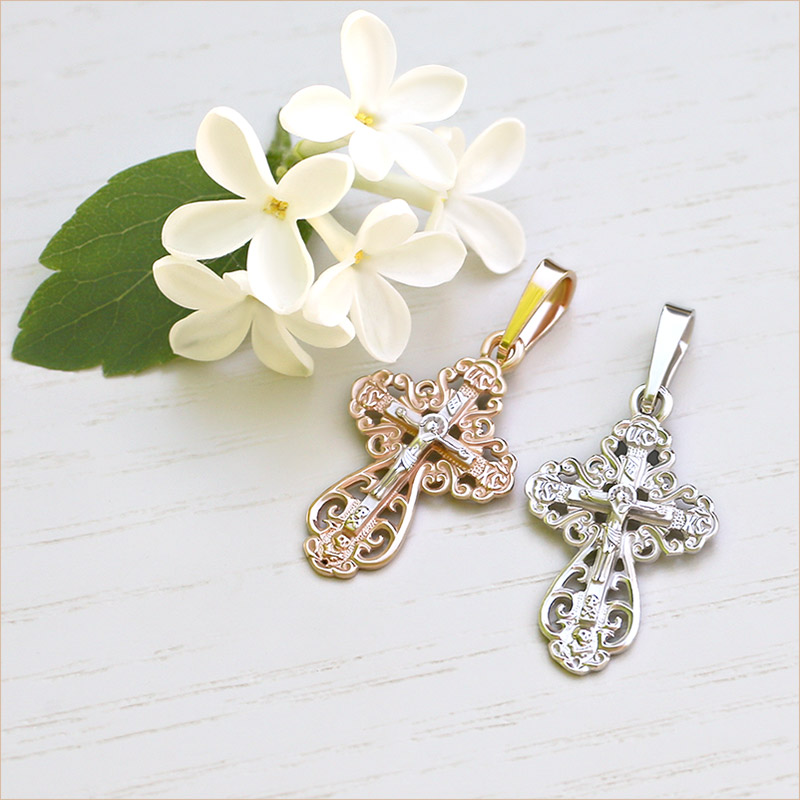 Серебряный крестик 11164АКВ фото 5