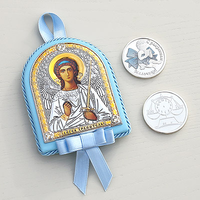 Фото товара "Подарочный набор "Икона и медаль на рождение мальчика"" из магазина ЛиноБамбино