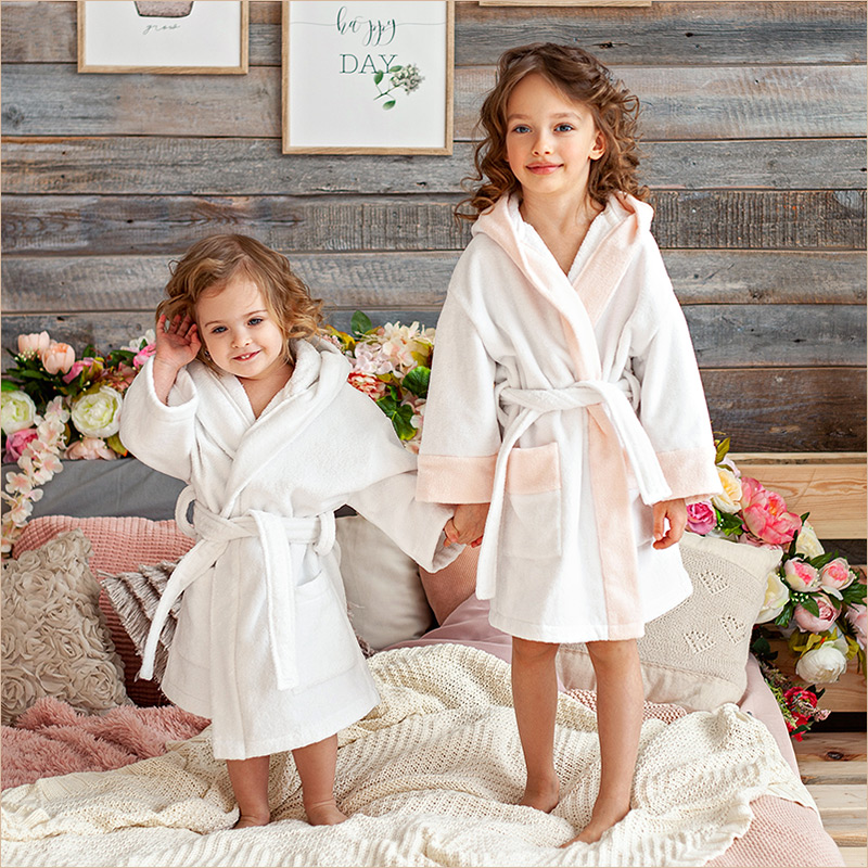 Детский махровый халат белый унисекс фото 3