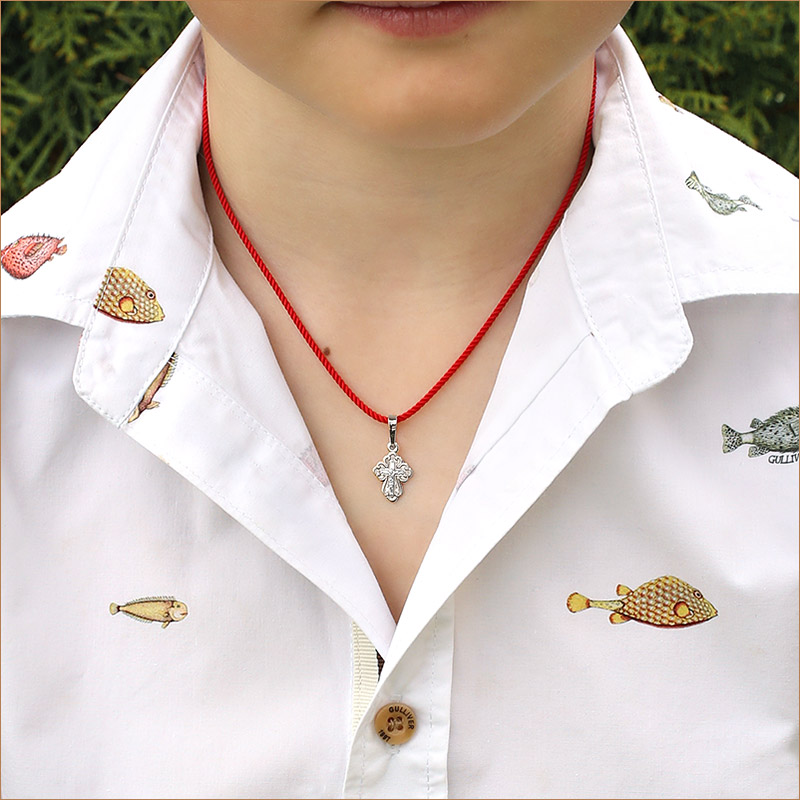 Серебряный крестик 10206АКВ фото 3