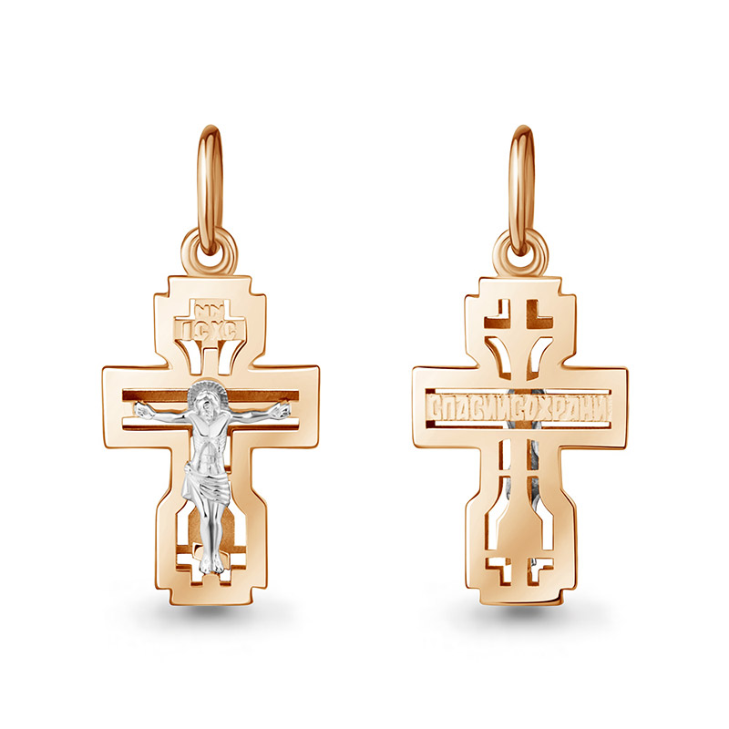 Золотой крестик 14948АКВ фото 1