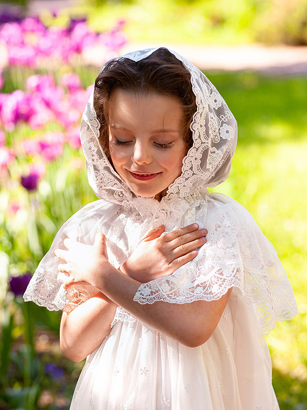 Детский церковный платок с капюшоном "Анастасия" фото 1