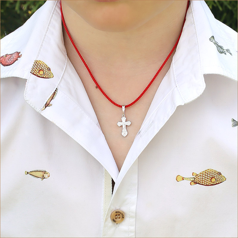 Серебряный крестик 11204АКВ фото 4