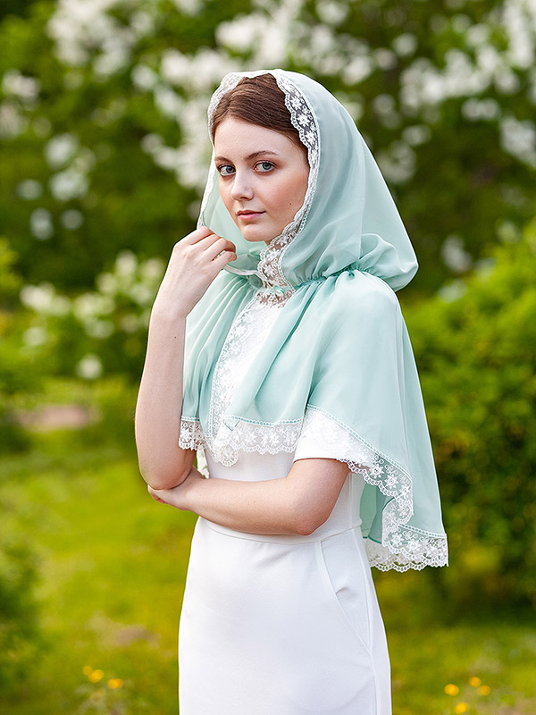 Церковный платок с капюшоном "Арина" женский фото 2
