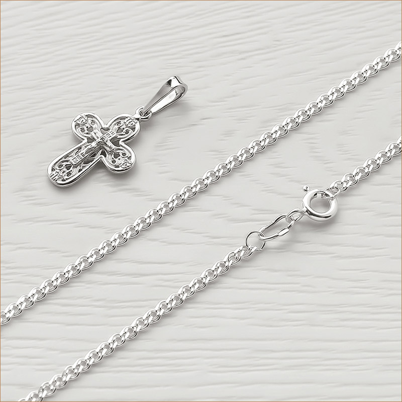 Серебряный крестик 12029АКВ фото 4