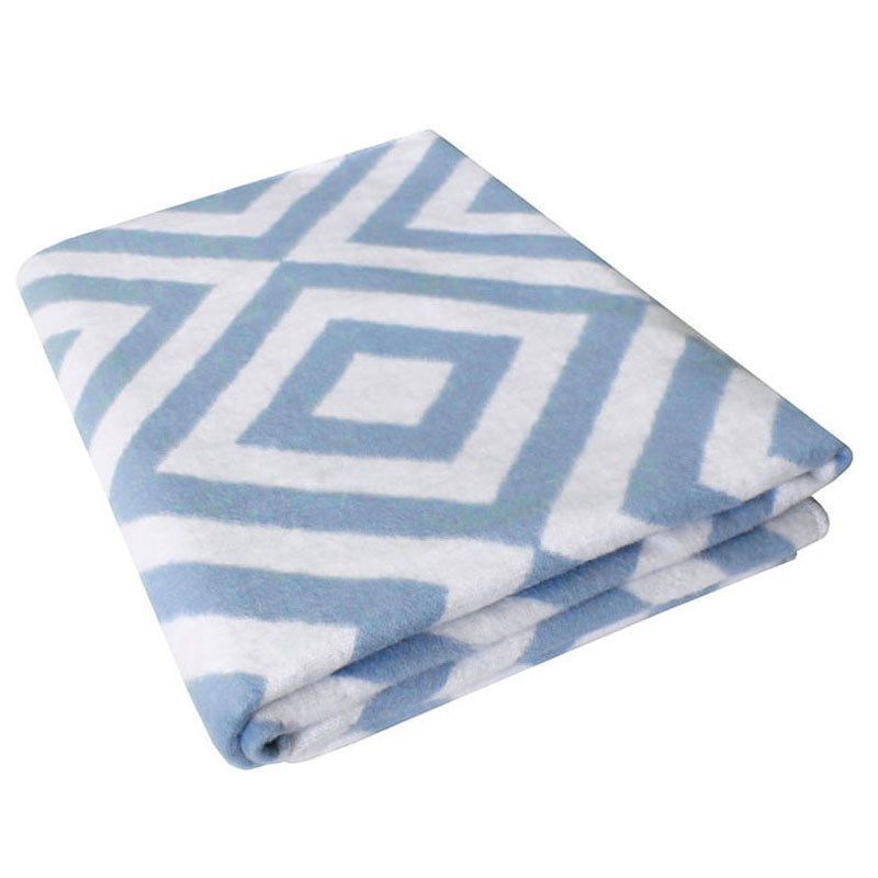 1,5-спальное байковое одеяло "Ромбы" синее фото 2