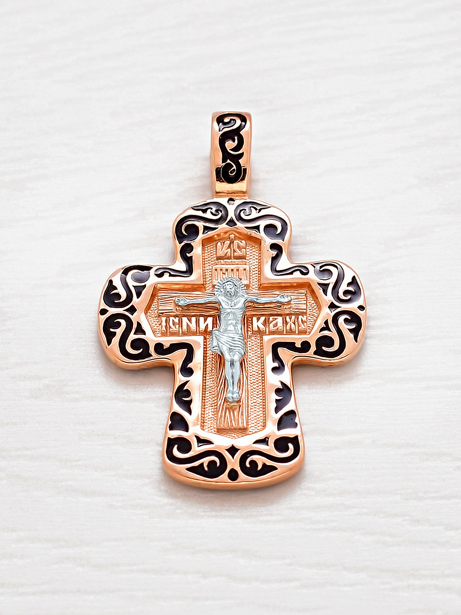 Золотой крестик 12805АКВ, взрослый фото 2