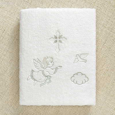 Классическое полотенце для крещения "Ангел" - миниатюра фотографии товара в каталоге ЛиноБамбино
