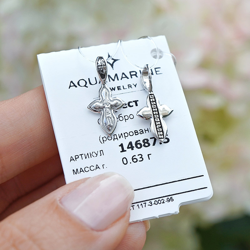 Серебряный крестик 14687АКВ фото 1