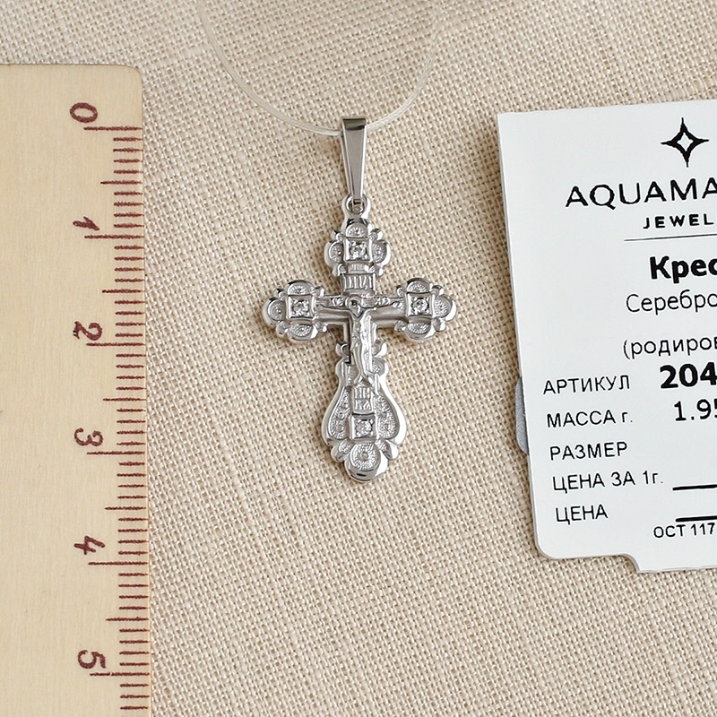 Серебряный крестик 20452АКВ фото 4