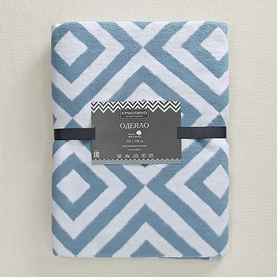 1,5-спальное байковое одеяло "Ромбы" синее - миниатюра фотографии товара в каталоге ЛиноБамбино