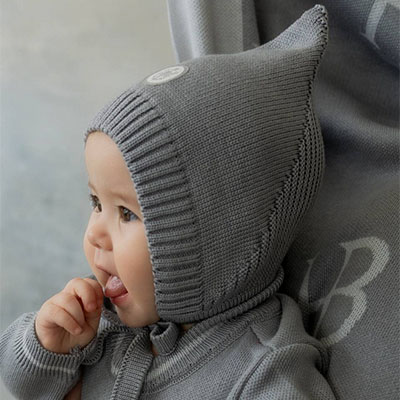 Вязаная шапочка "Гном", серая - миниатюра фотографии товара в каталоге ЛиноБамбино