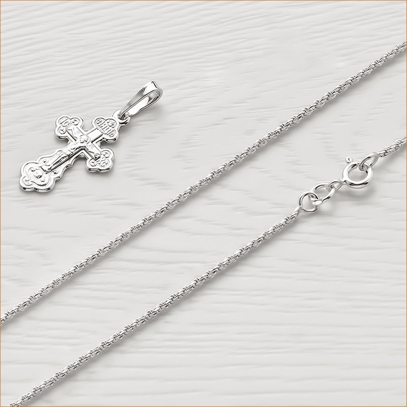 Серебряный крестик 11991АКВ фото 6