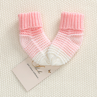 Вязаные носочки "Малыш" розовые - миниатюра фотографии товара в каталоге ЛиноБамбино