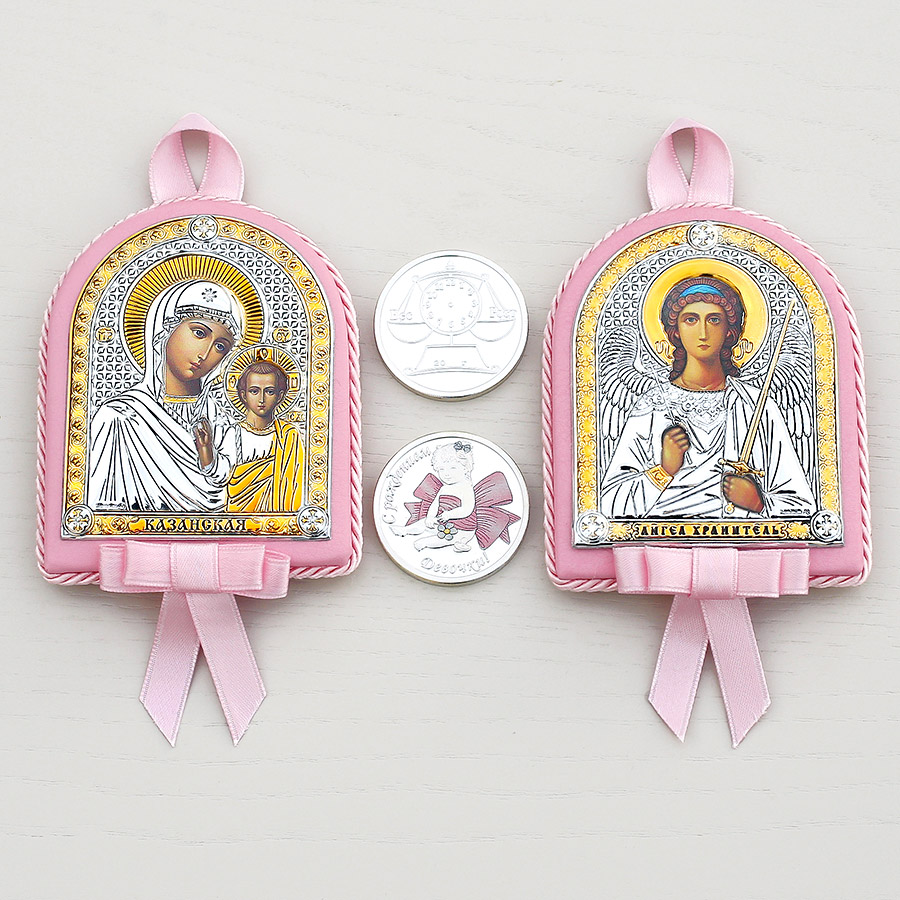 Подарочный набор "Икона и медаль на рождение девочки" фото 3
