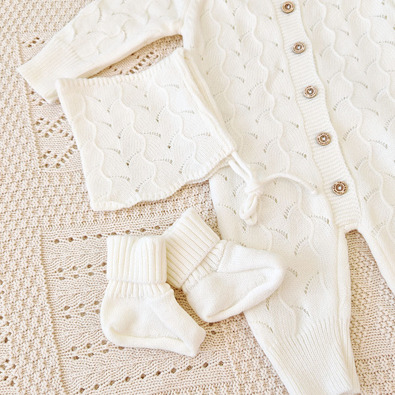 Комплект  "Нила" на выписку, молочный фото 2