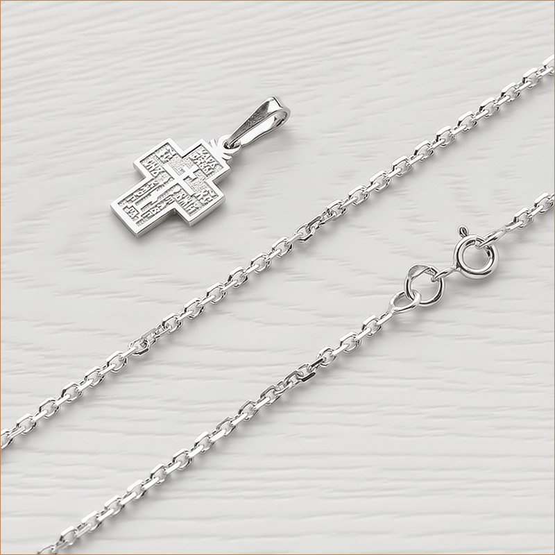 Серебряный крестик 10012АКВ фото 4