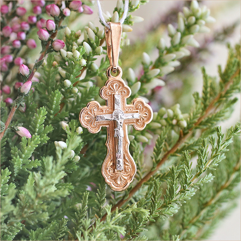 Золотой крестик 11003АКВ фото 4