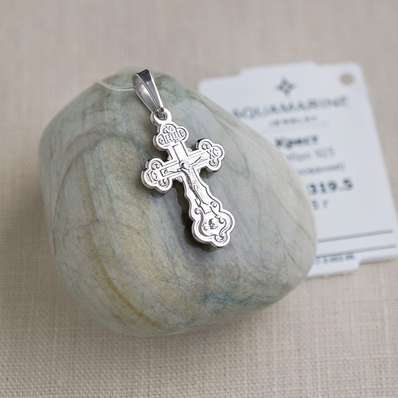 Серебряный крестик 10319АКВ фото 2