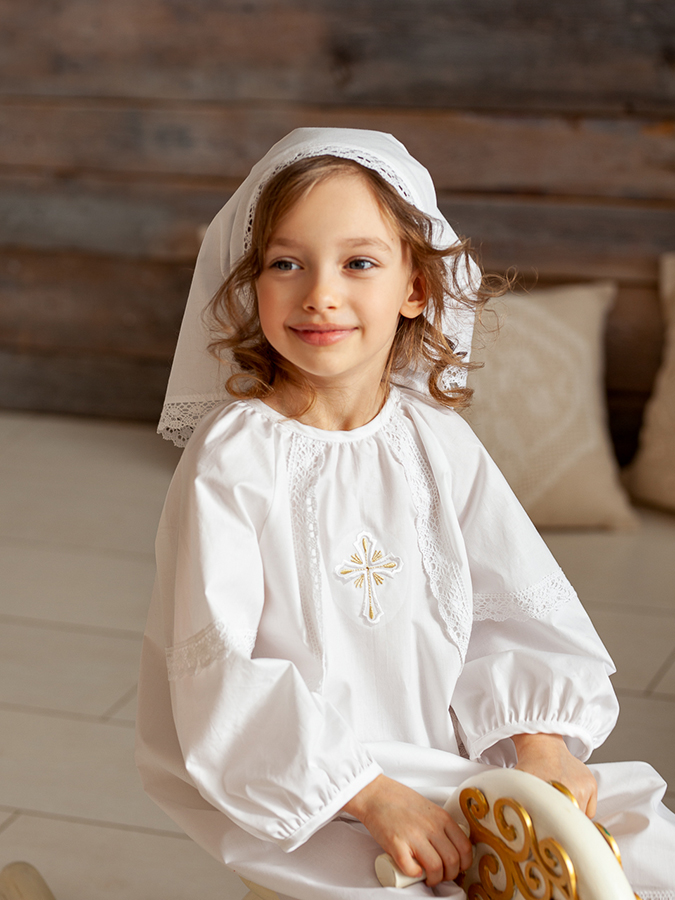 Крестильная сорочка "Традиция" для девочки фото 4