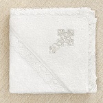 Махровое кружевное полотенце "Ажурный крестик" для крещения